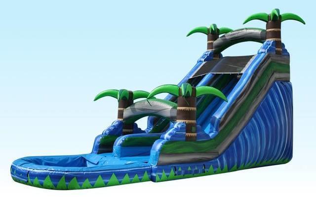 Tropical Paradise 18ft' Water Slide w/ Pool Tropical Paradise 18ft' Water Slide w/ Pool